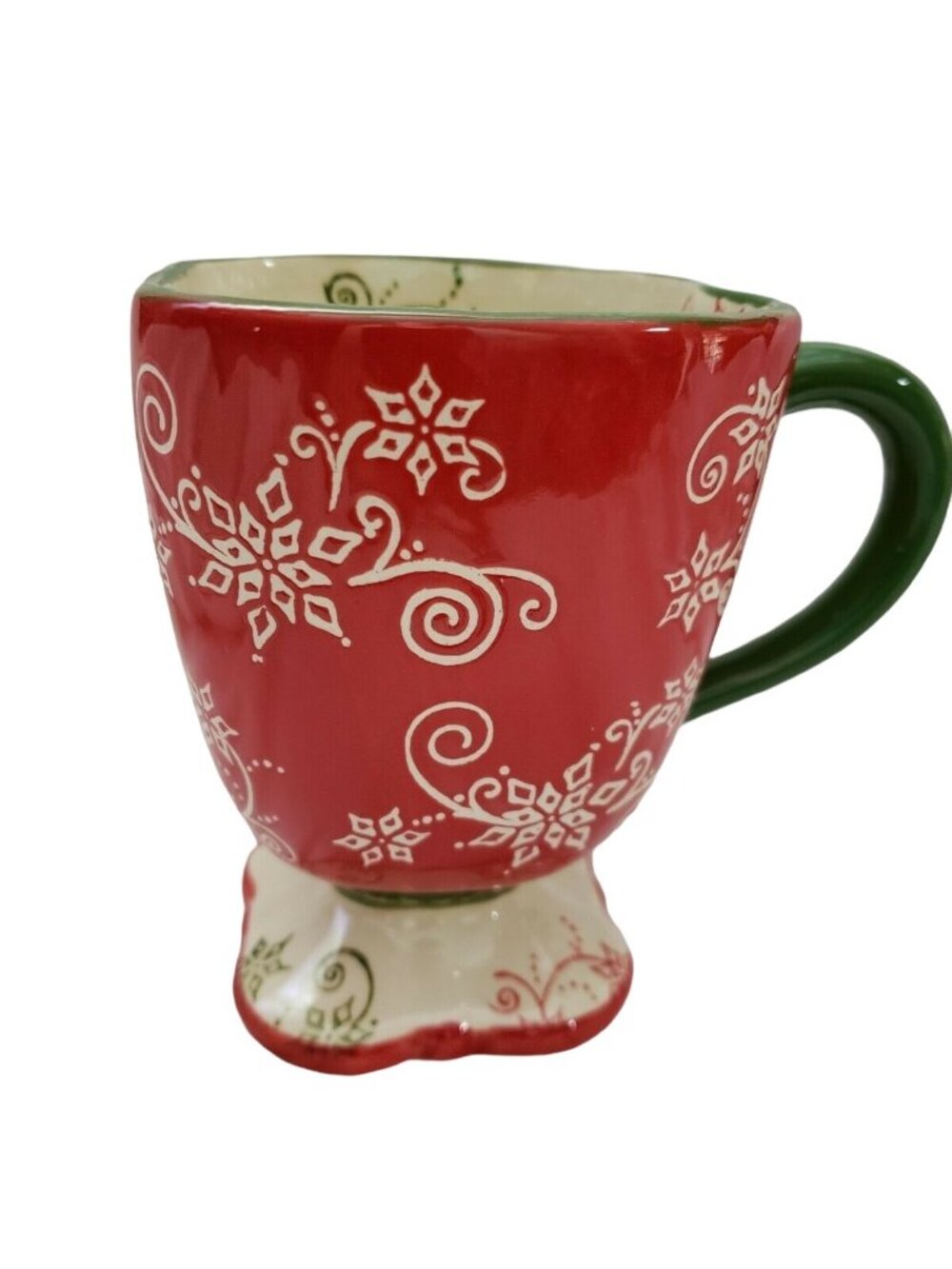 Temp-tations Floral Lace Mug Coffee Tea Cocoa 14oz - Red Footed #PPP SQ 944778